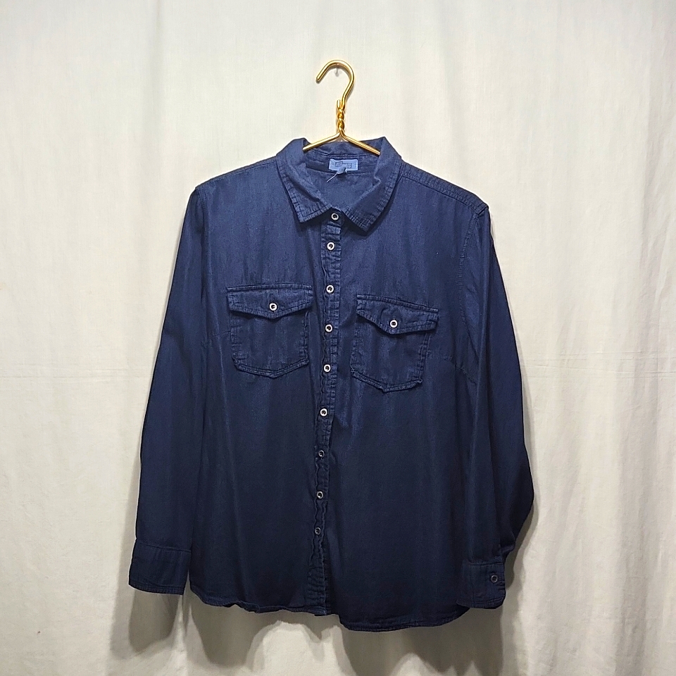 Blue Cotton Button-Down